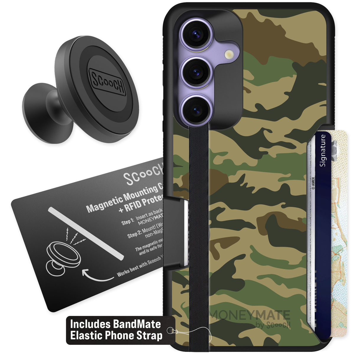 Scooch Moneymate Classic Camo for Galaxy S25 — Starter Bundle