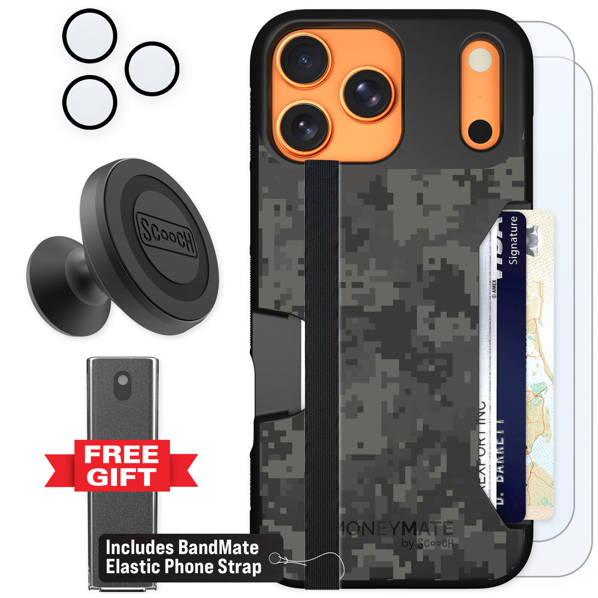 Scooch Moneymate Digi Camo for iPhone 17 Pro Max — Defender Bundle