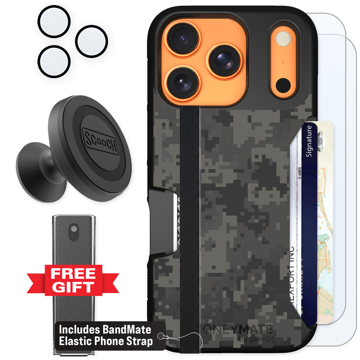 Scooch Moneymate Digi Camo for iPhone 17 Pro — Defender Bundle