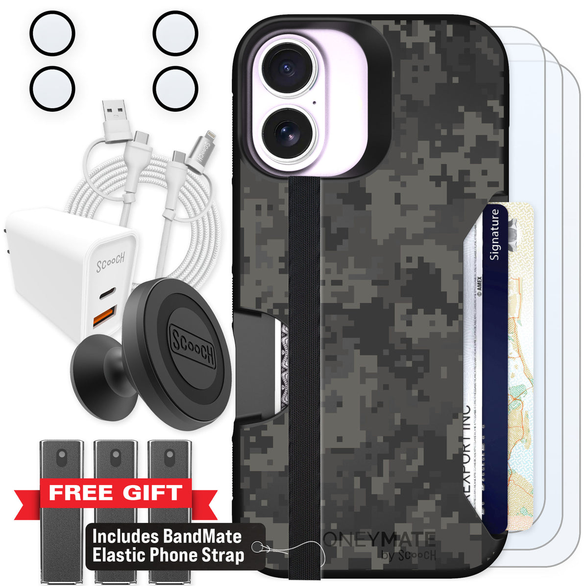Scooch Moneymate Digi Camo for iPhone 17 — Ultimate Bundle