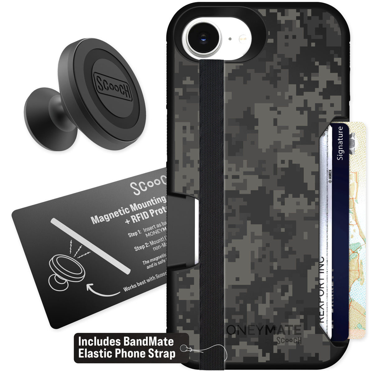 Scooch Moneymate Digi Camo for iPhone 17e — Starter Bundle