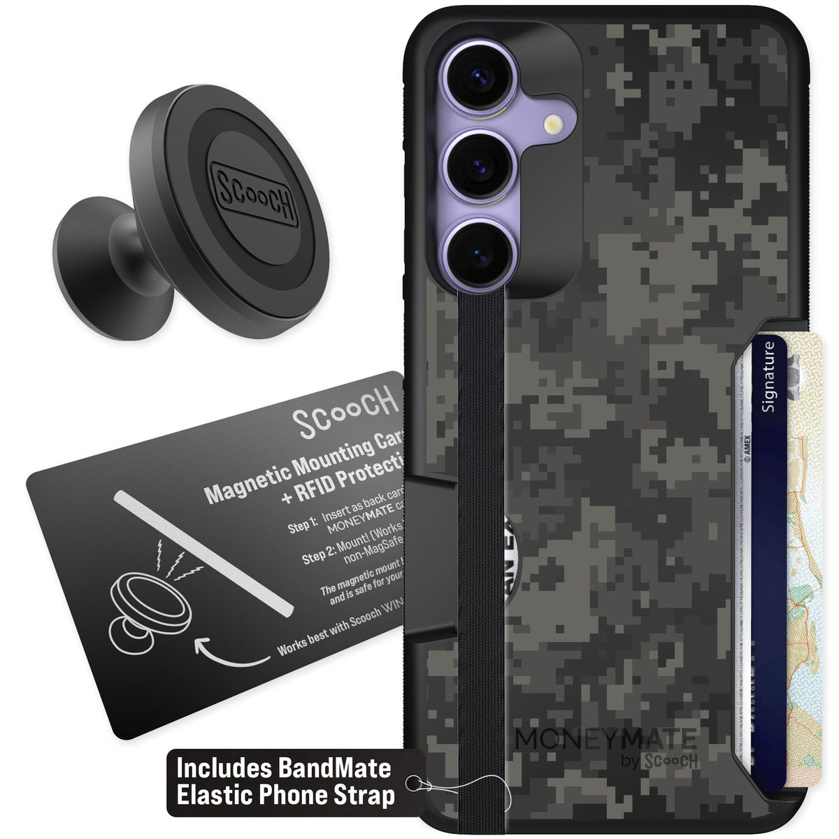 Scooch Moneymate Digi Camo for Galaxy S25+ — Starter Bundle