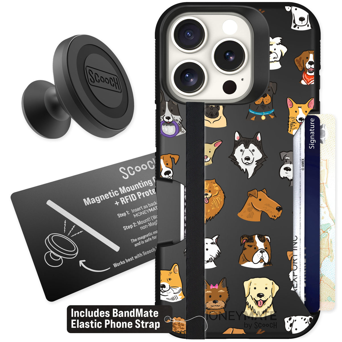 Scooch Moneymate Dog Squad for iPhone 16 Pro — Starter Bundle