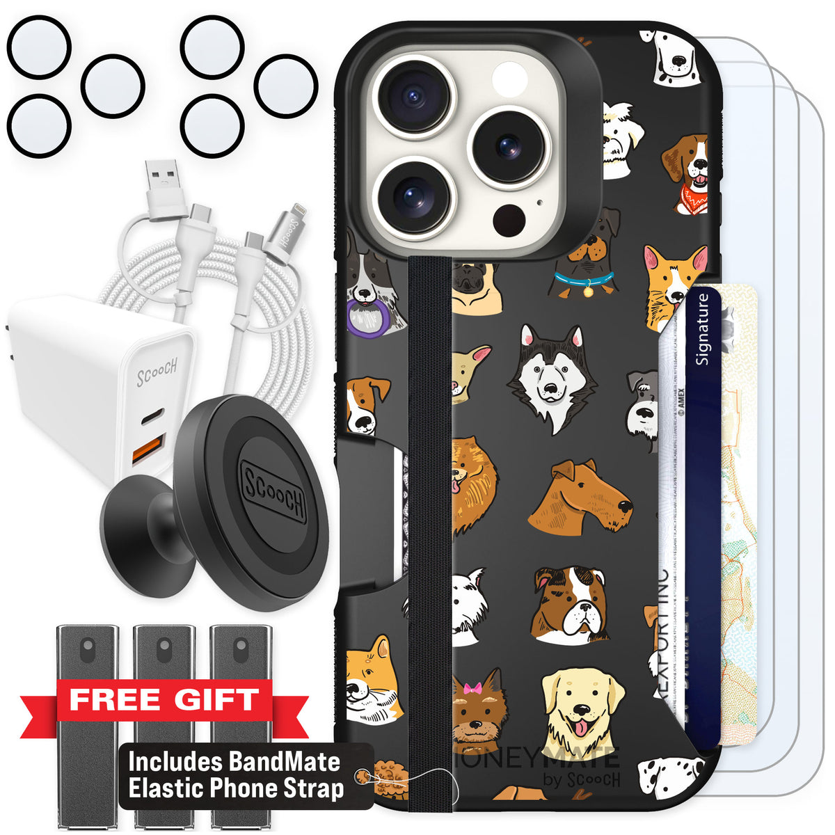Scooch Moneymate Dog Squad for iPhone 16 Pro — Ultimate Bundle