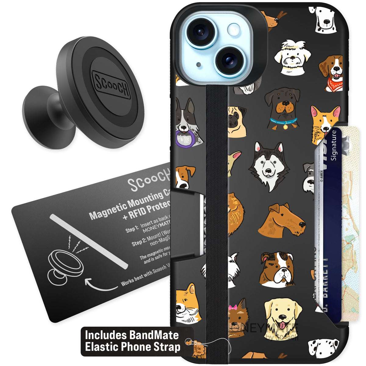 Scooch Moneymate Dog Squad for iPhone 15 Plus — Starter Bundle