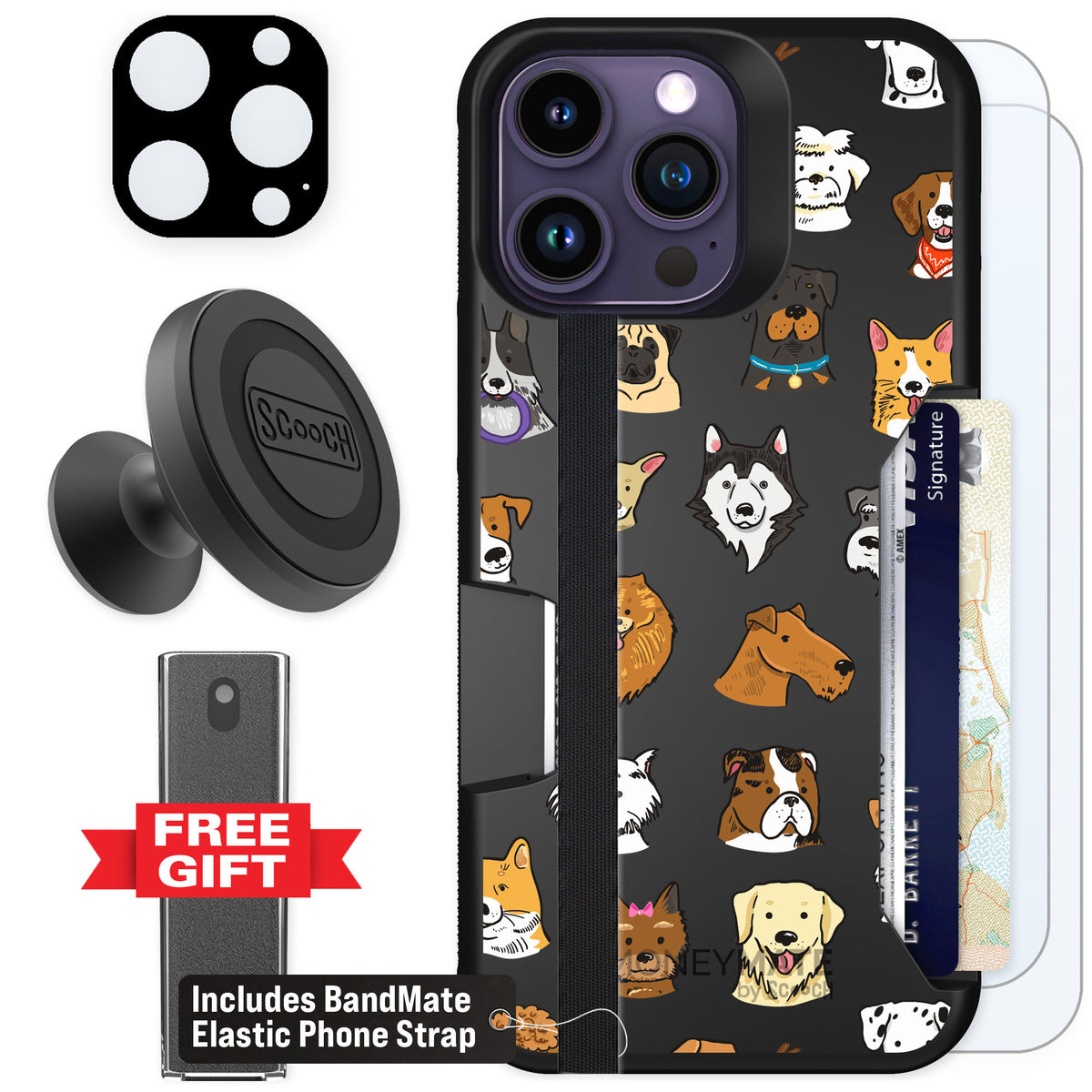 Scooch Moneymate Dog Squad for iPhone 14 Pro Max — Defender Bundle