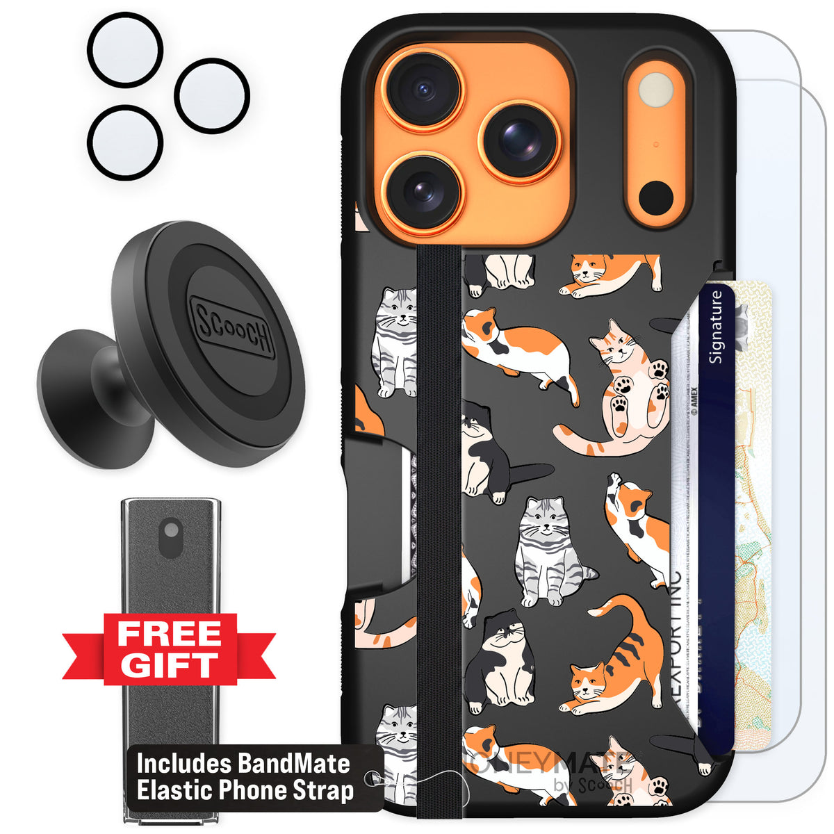 Scooch Moneymate Kitty Crew for iPhone 17 Pro — Defender Bundle