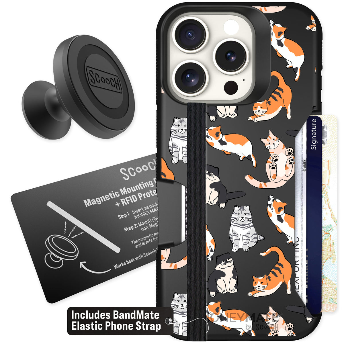 Scooch Moneymate Kitty Crew for iPhone 16 Pro — Starter Bundle