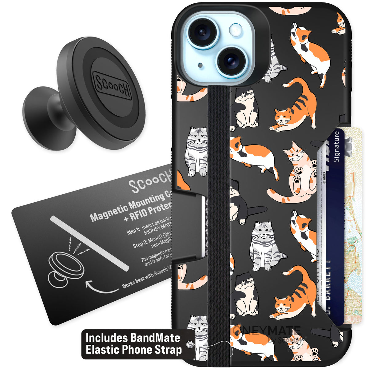 Scooch Moneymate Kitty Crew for iPhone 15 Plus — Starter Bundle