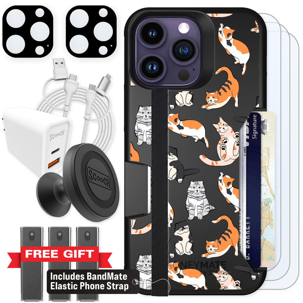 Scooch Moneymate Kitty Crew for iPhone 14 Pro Max — Ultimate Bundle