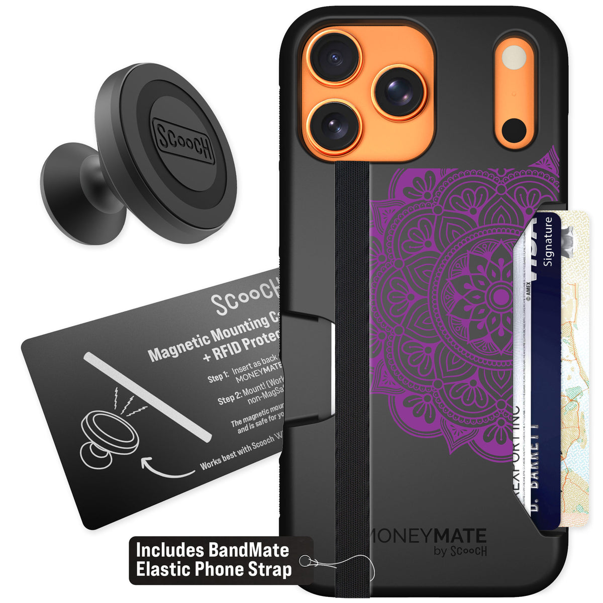 Scooch Moneymate Mandala Dreams for iPhone 17 Pro Max — Starter Bundle