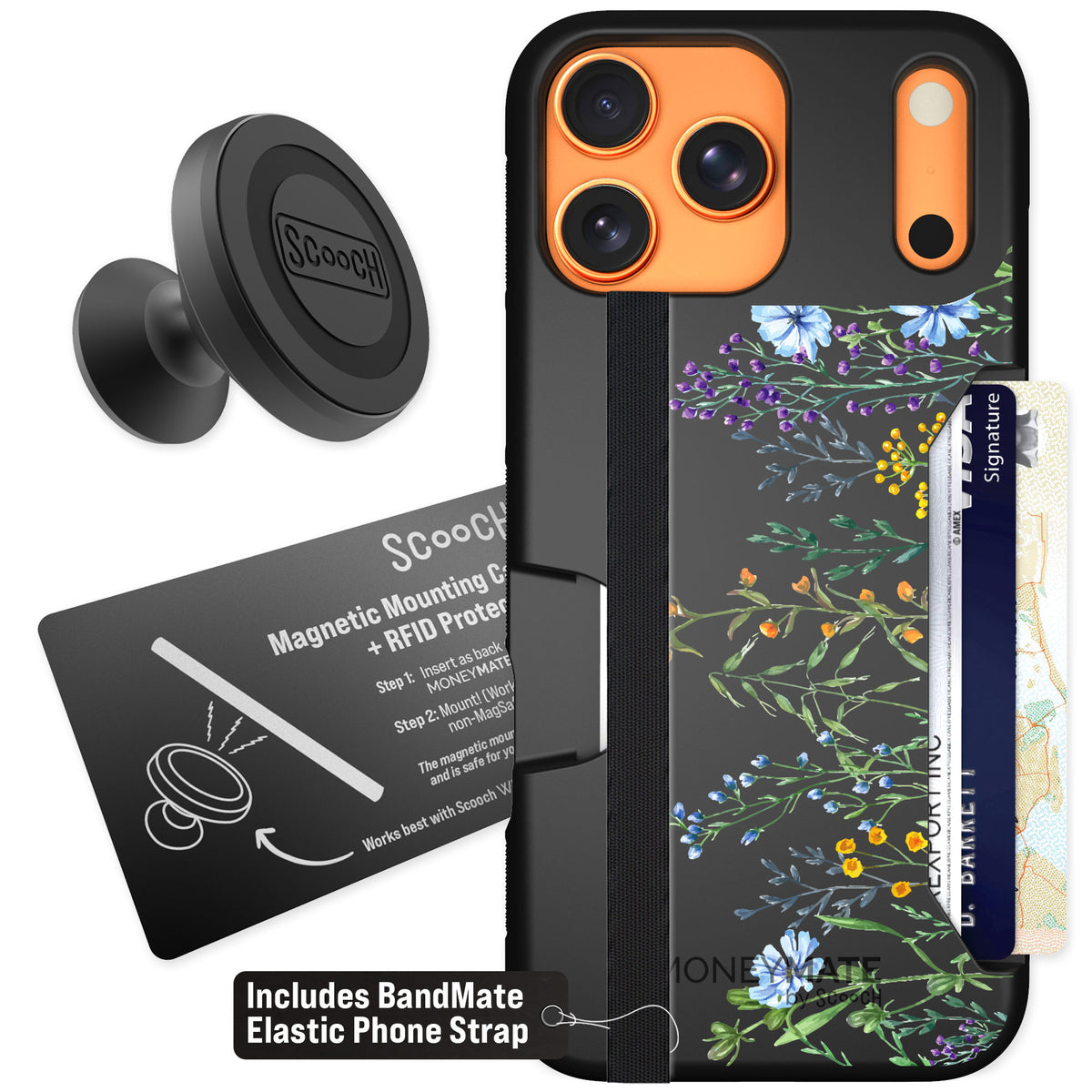 Scooch Moneymate Meadow Bloom for iPhone 17 Pro Max — Starter Bundle