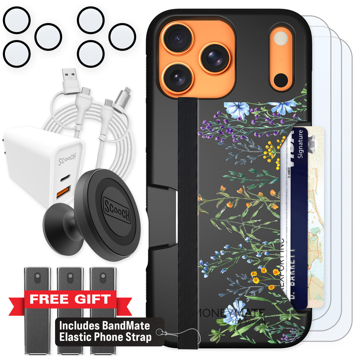 Scooch Moneymate Meadow Bloom for iPhone 17 Pro Max — Ultimate Bundle