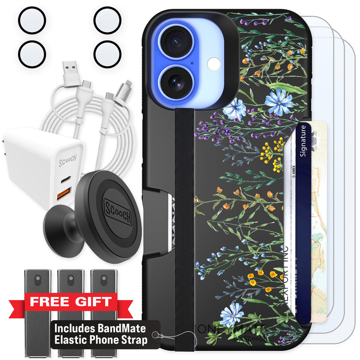 Scooch Moneymate Meadow Bloom for iPhone 16 — Ultimate Bundle