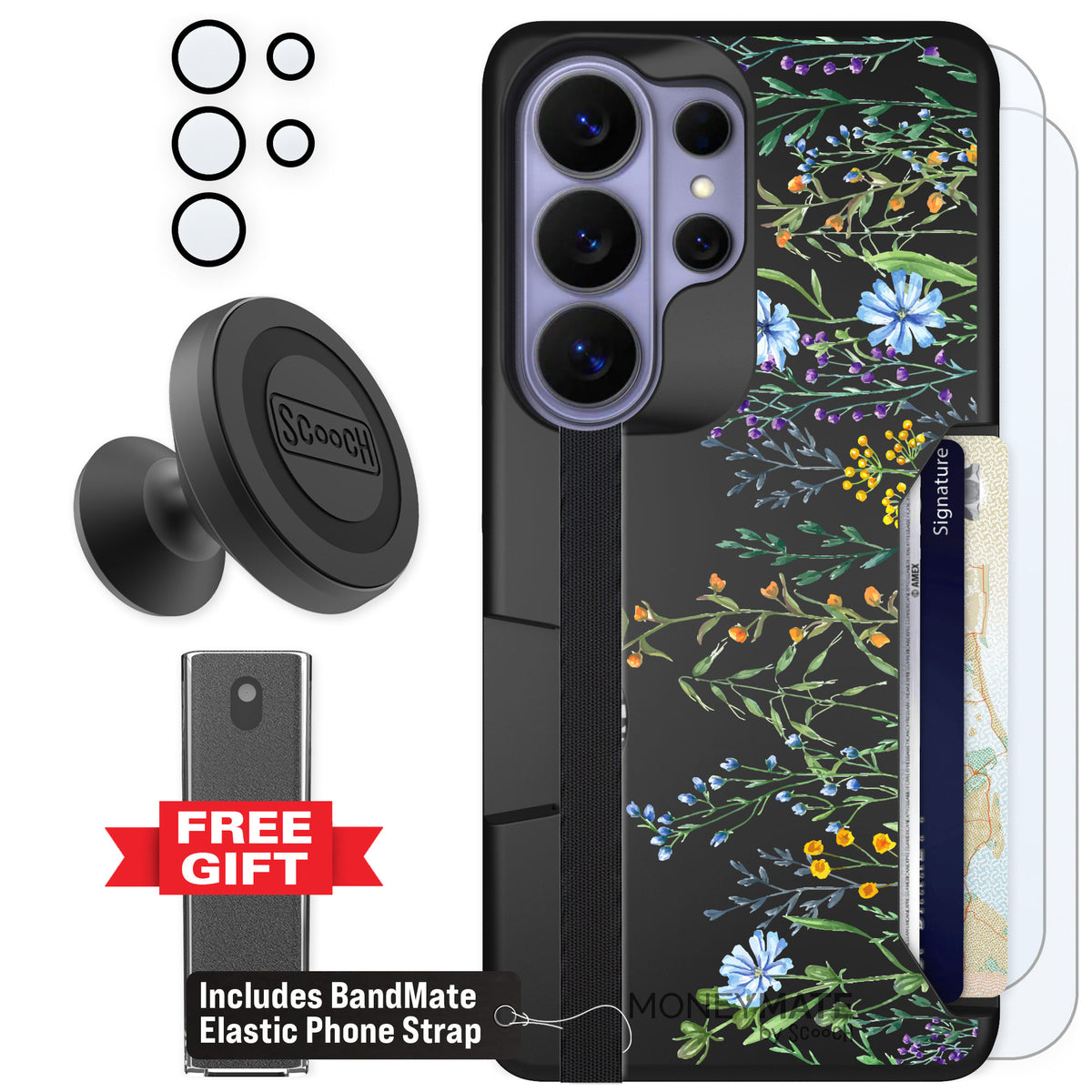 Scooch Moneymate Meadow Bloom for Galaxy S26 Ultra — Defender Bundle
