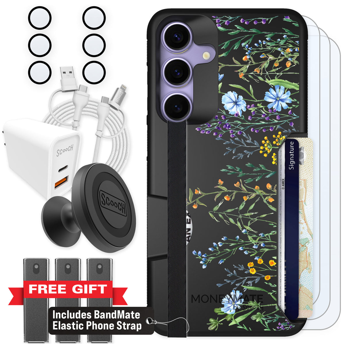 Scooch Moneymate Meadow Bloom for Galaxy S25+ — Ultimate Bundle
