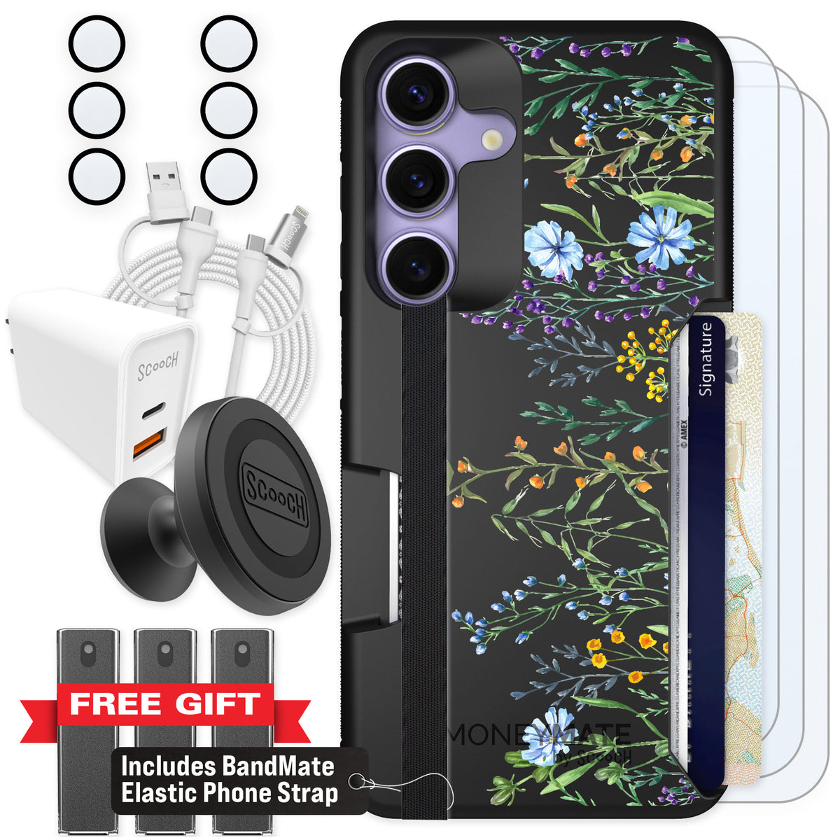 Scooch Moneymate Meadow Bloom for Galaxy S25 — Ultimate Bundle