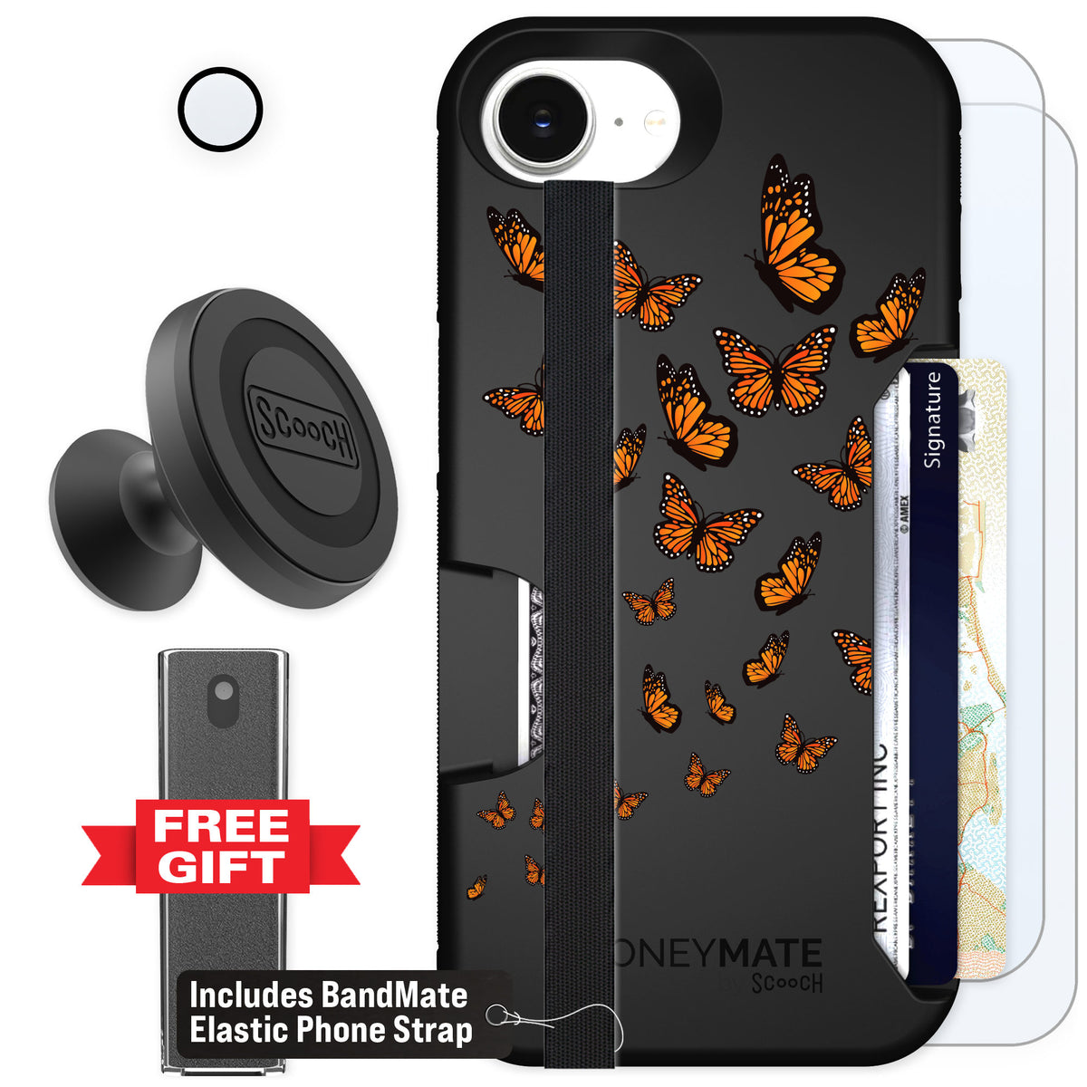 Scooch Moneymate Monarch Flight for iPhone 17e — Defender Bundle