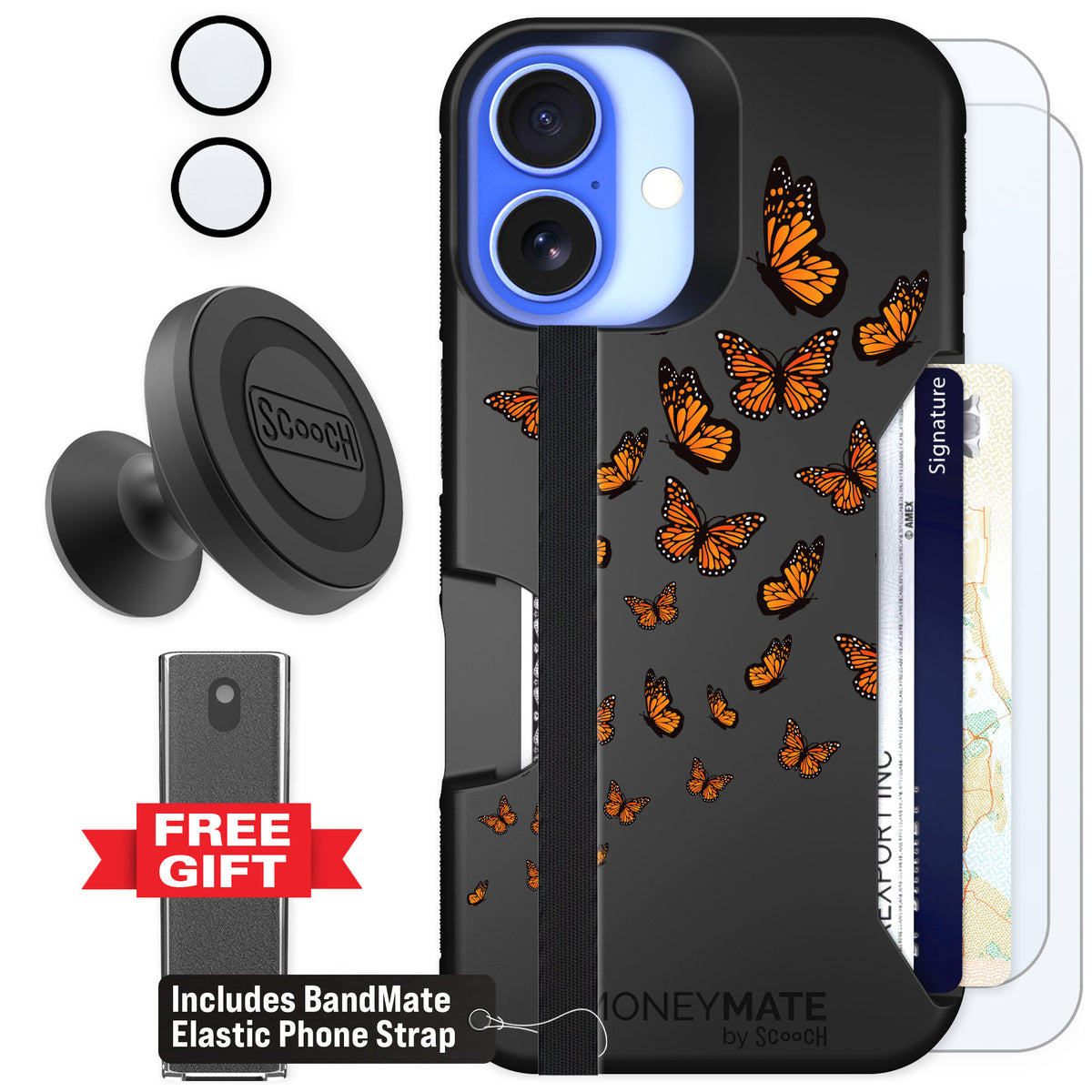 Scooch Moneymate Monarch Flight for iPhone 16 — Defender Bundle