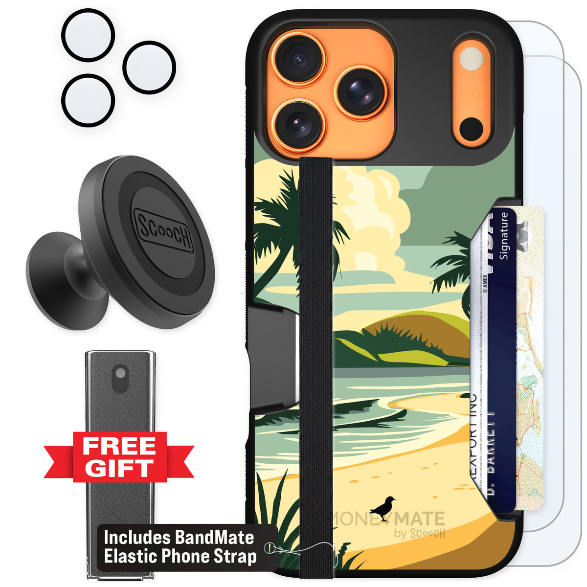 Scooch Moneymate Paradise Cove for iPhone 17 Pro Max — Defender Bundle