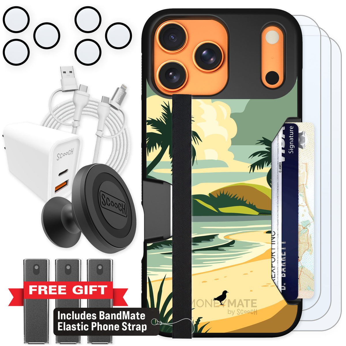 Scooch Moneymate Paradise Cove for iPhone 17 Pro Max — Ultimate Bundle
