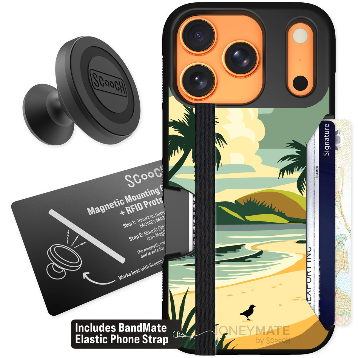 Scooch Moneymate Paradise Cove for iPhone 17 Pro — Starter Bundle