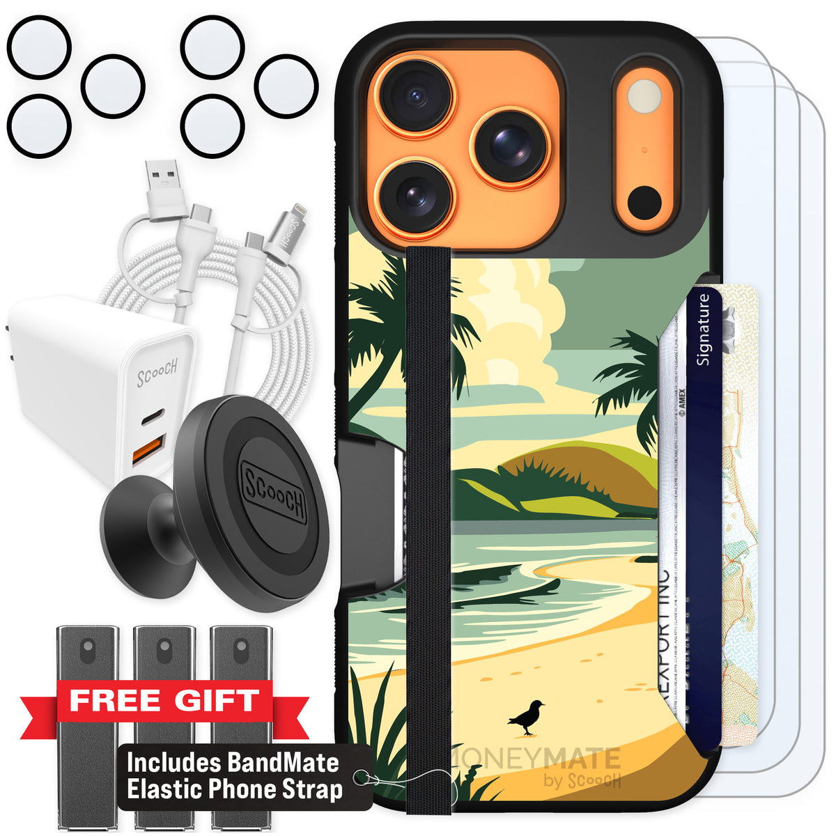 Scooch Moneymate Paradise Cove for iPhone 17 Pro — Ultimate Bundle