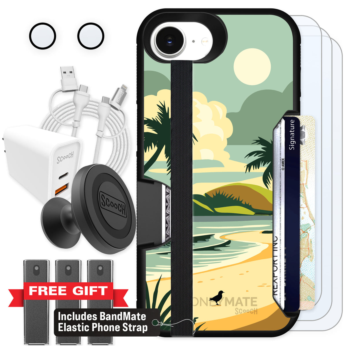 Scooch Moneymate Paradise Cove for iPhone 16e — Ultimate Bundle