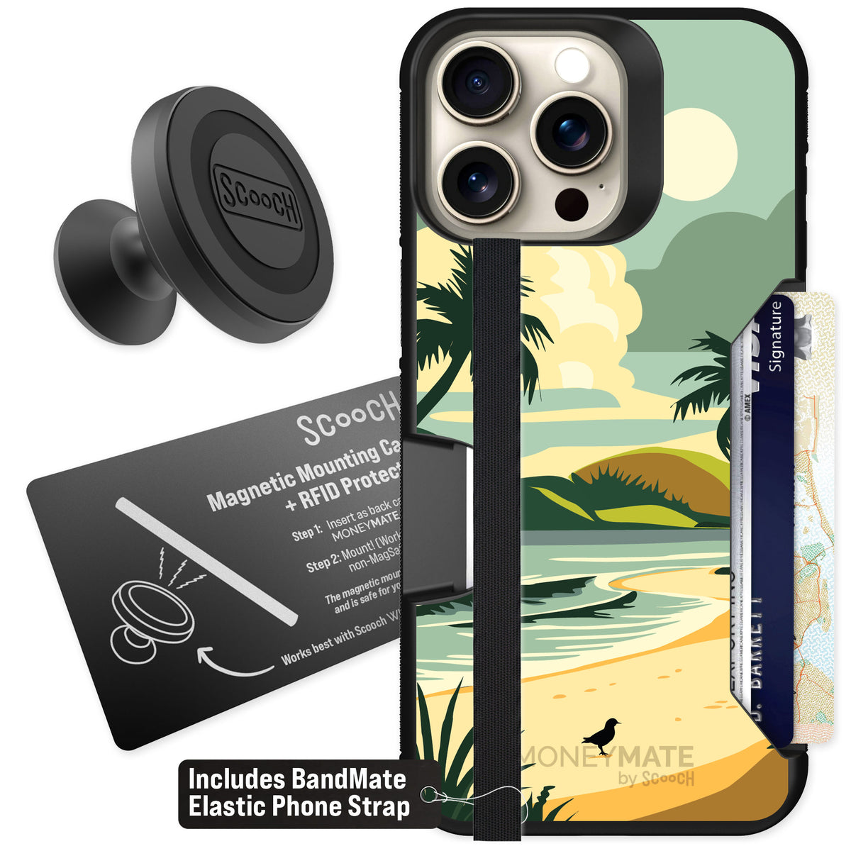 Scooch Moneymate Paradise Cove for iPhone 15 Pro Max — Starter Bundle