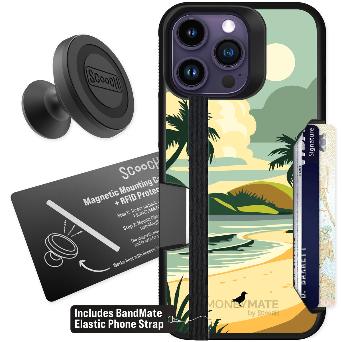 Scooch Moneymate Paradise Cove for iPhone 14 Pro Max — Starter Bundle