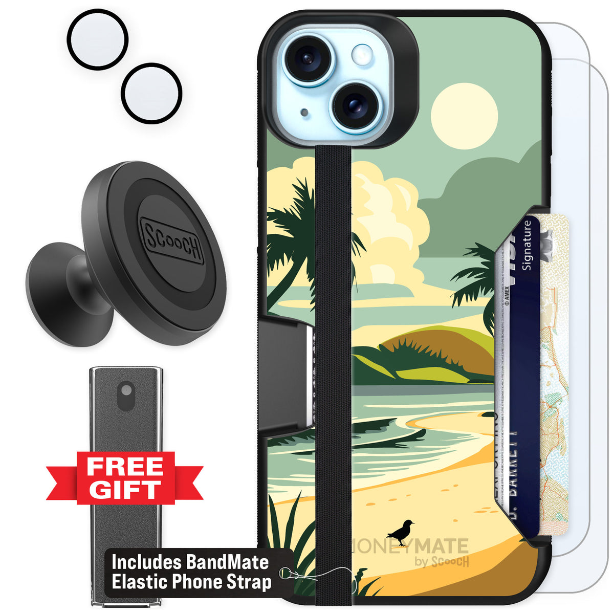 Scooch Moneymate Paradise Cove for iPhone 14 Plus — Defender Bundle