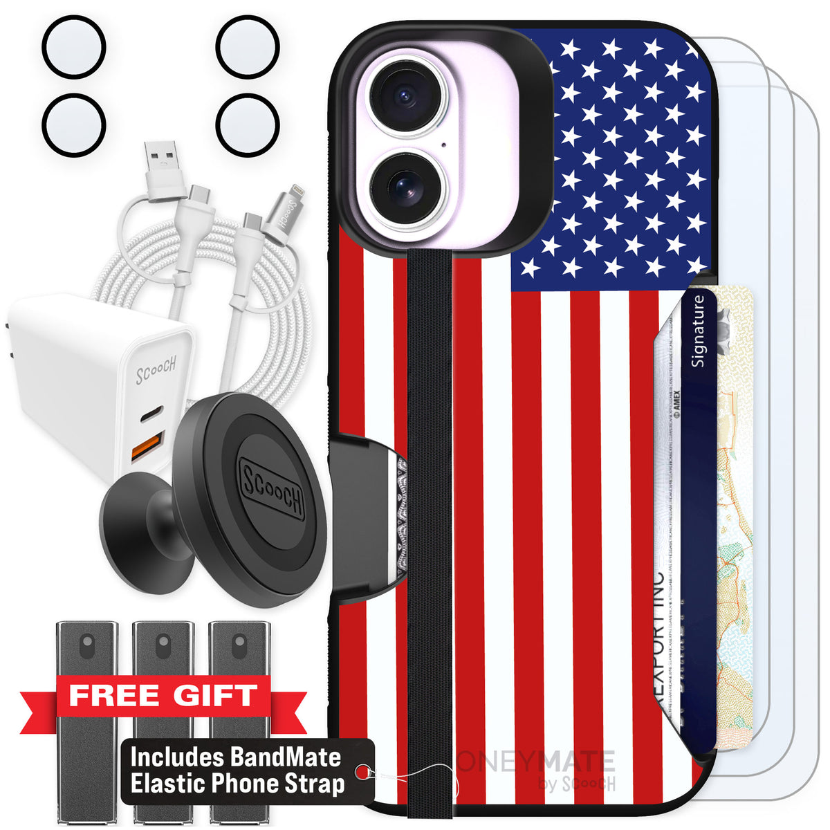 Scooch Moneymate Stars and Stripes for iPhone 17 — Ultimate Bundle