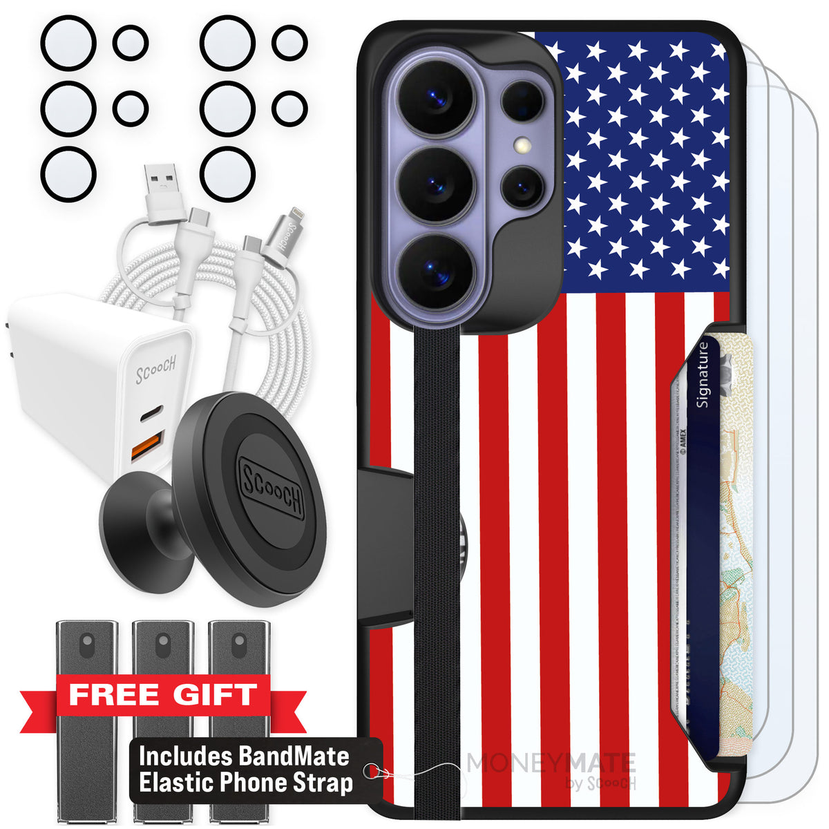 Scooch Moneymate Stars and Stripes for Galaxy S26 Ultra — Ultimate Bundle