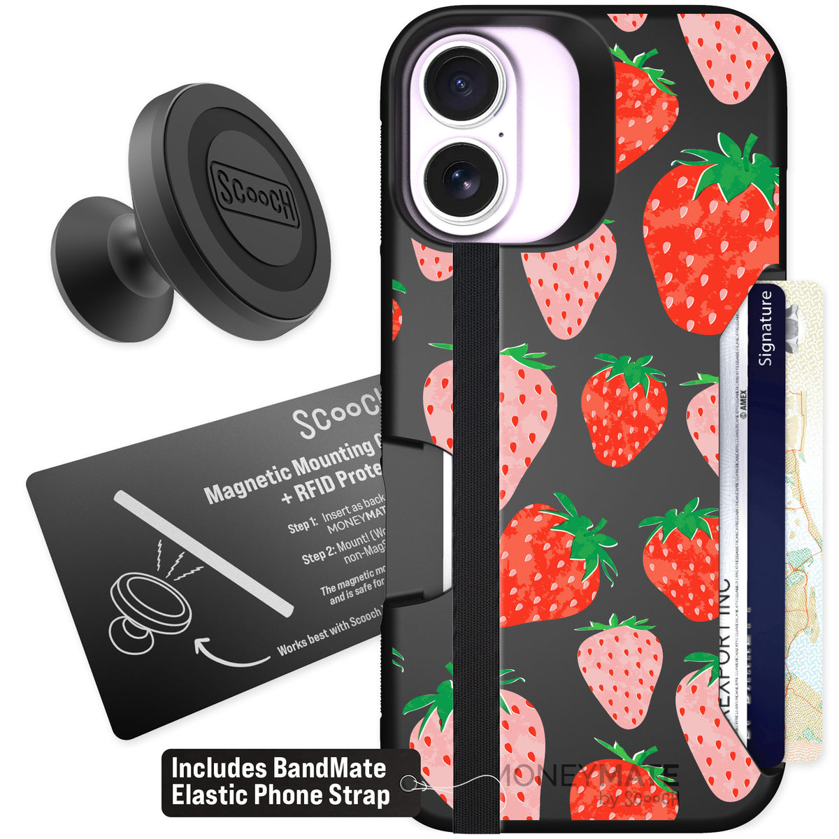 Scooch Moneymate Strawberry Fields for iPhone 17 — Starter Bundle