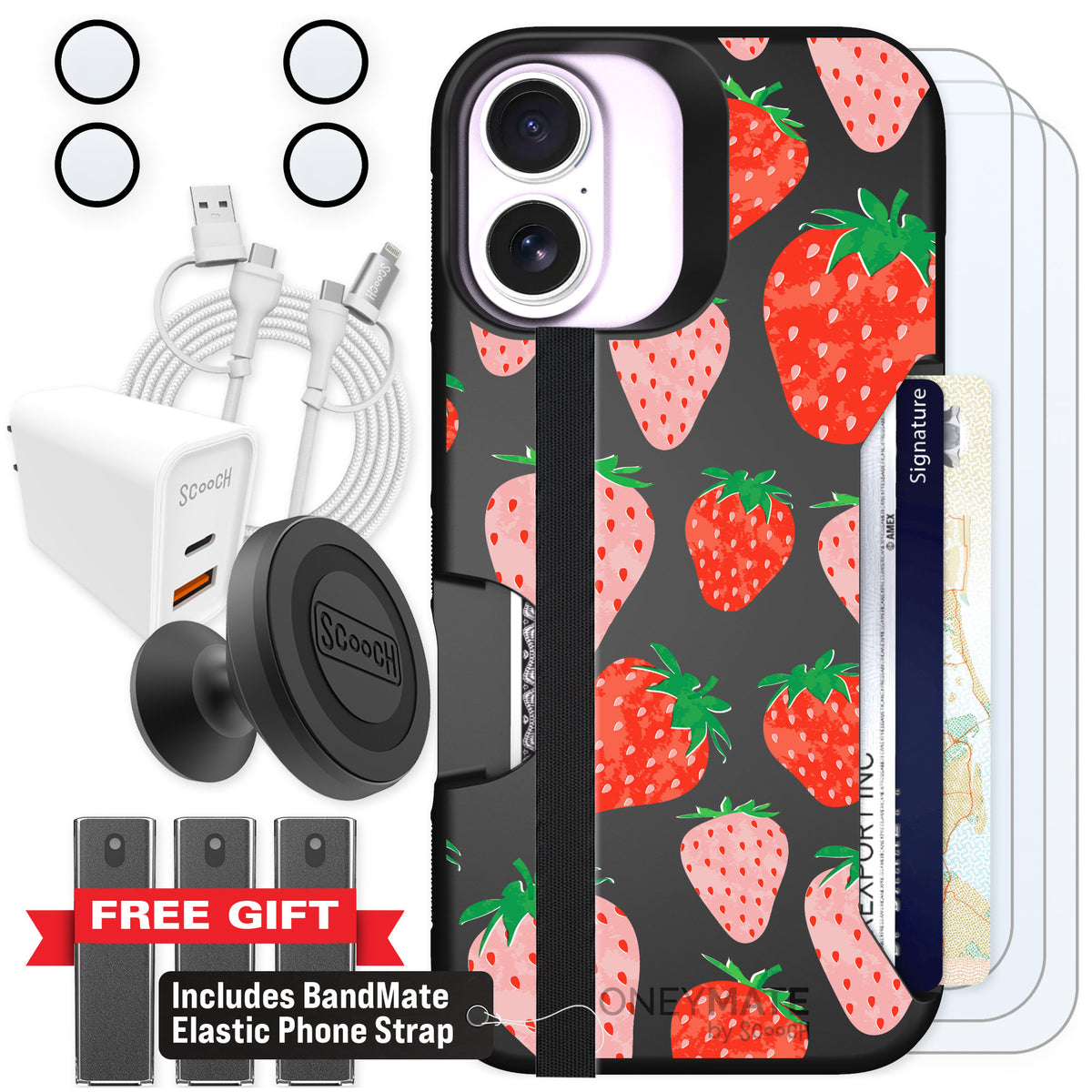Scooch Moneymate Strawberry Fields for iPhone 17 — Ultimate Bundle