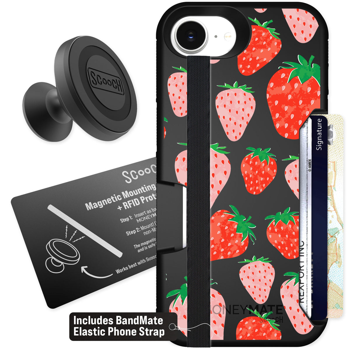 Scooch Moneymate Strawberry Fields for iPhone 17e — Starter Bundle