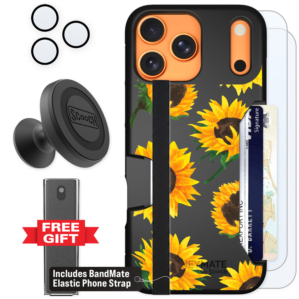 Scooch Moneymate Sunflower Frenzy for iPhone 17 Pro Max — Defender Bundle
