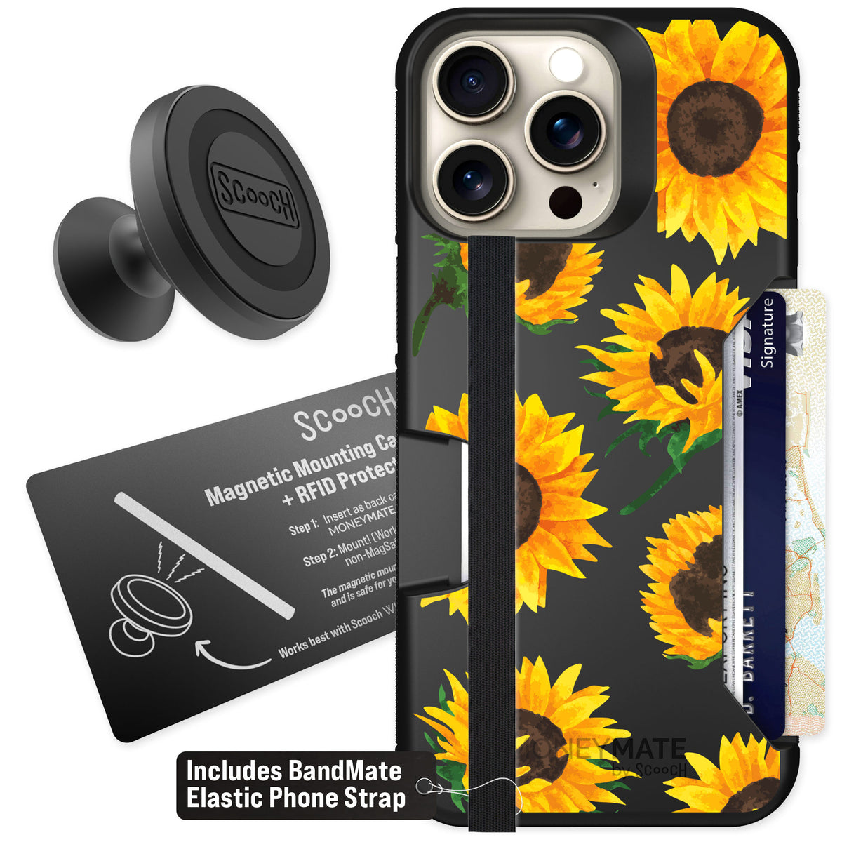 Scooch Moneymate Sunflower Frenzy for iPhone 15 Pro Max — Starter Bundle