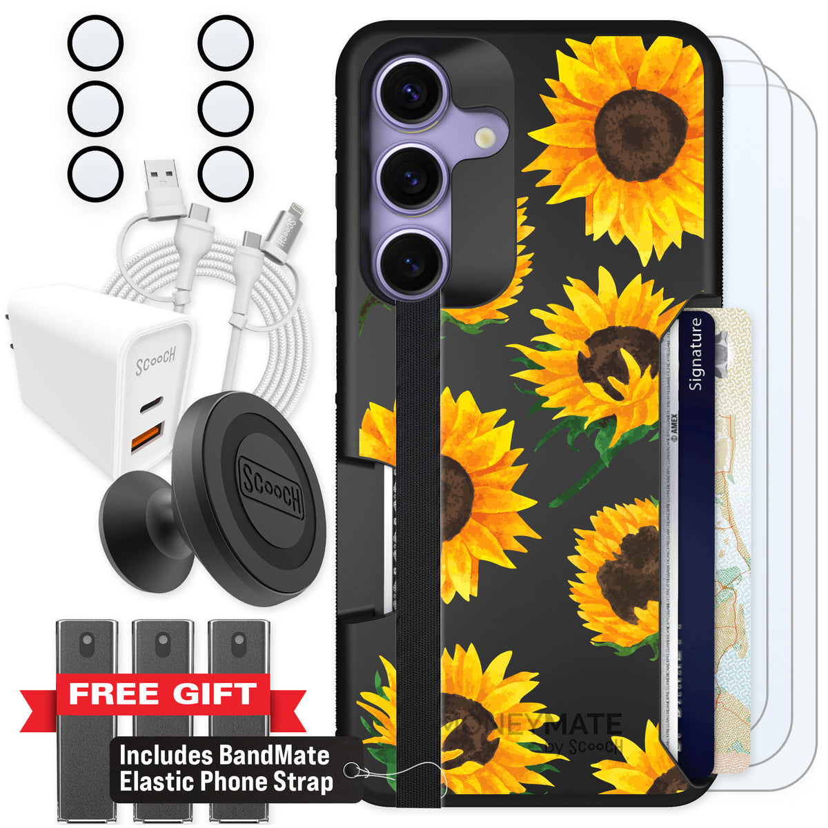 Scooch Moneymate Sunflower Frenzy for Galaxy S25 — Ultimate Bundle