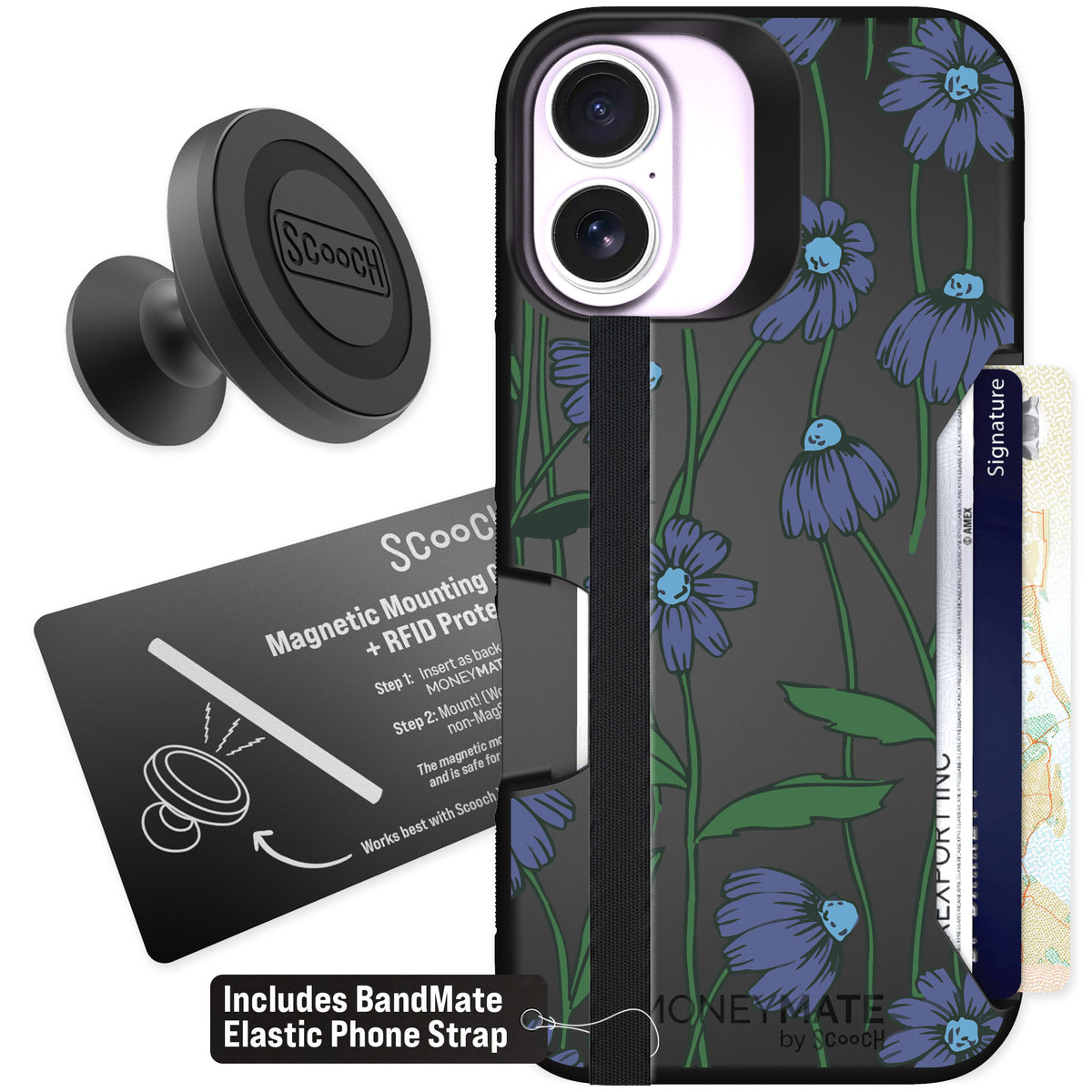 Scooch Moneymate Violet Daisy for iPhone 17 — Starter Bundle