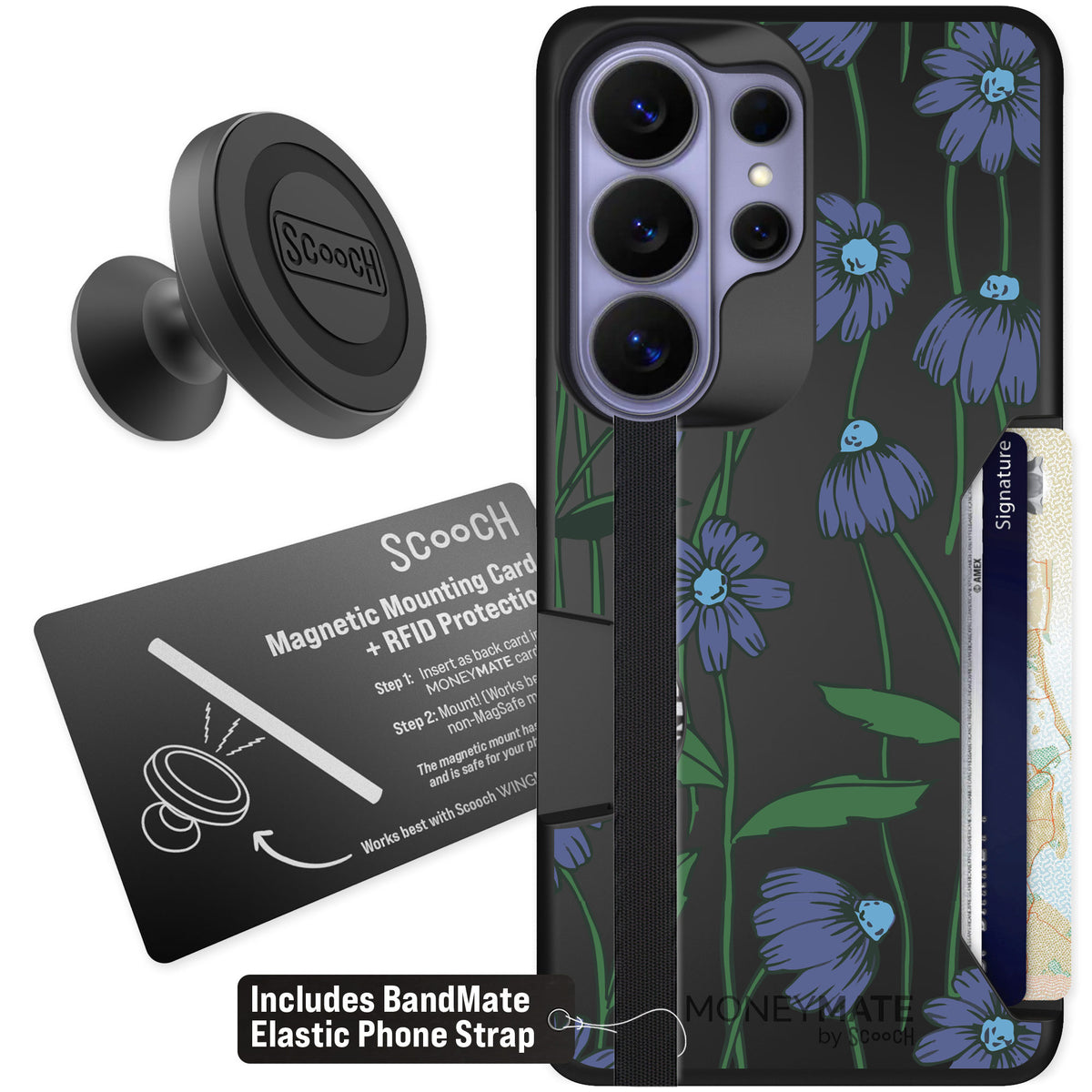 Scooch Moneymate Violet Daisy for Galaxy S26 Ultra — Starter Bundle