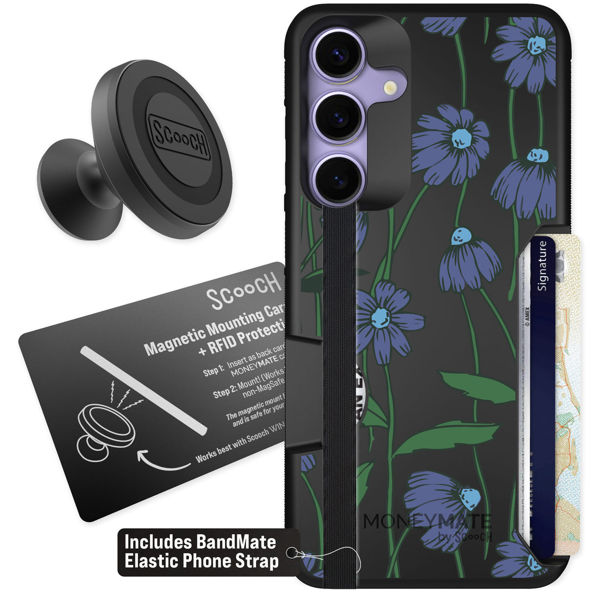 Scooch Moneymate Violet Daisy for Galaxy S25+ — Starter Bundle