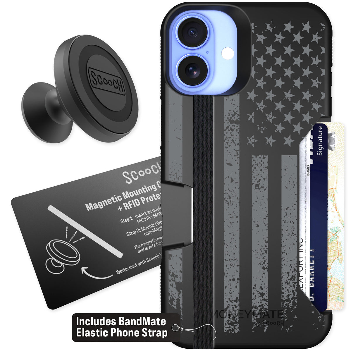 Scooch Moneymate Weathered Glory for iPhone 16 Plus — Starter Bundle