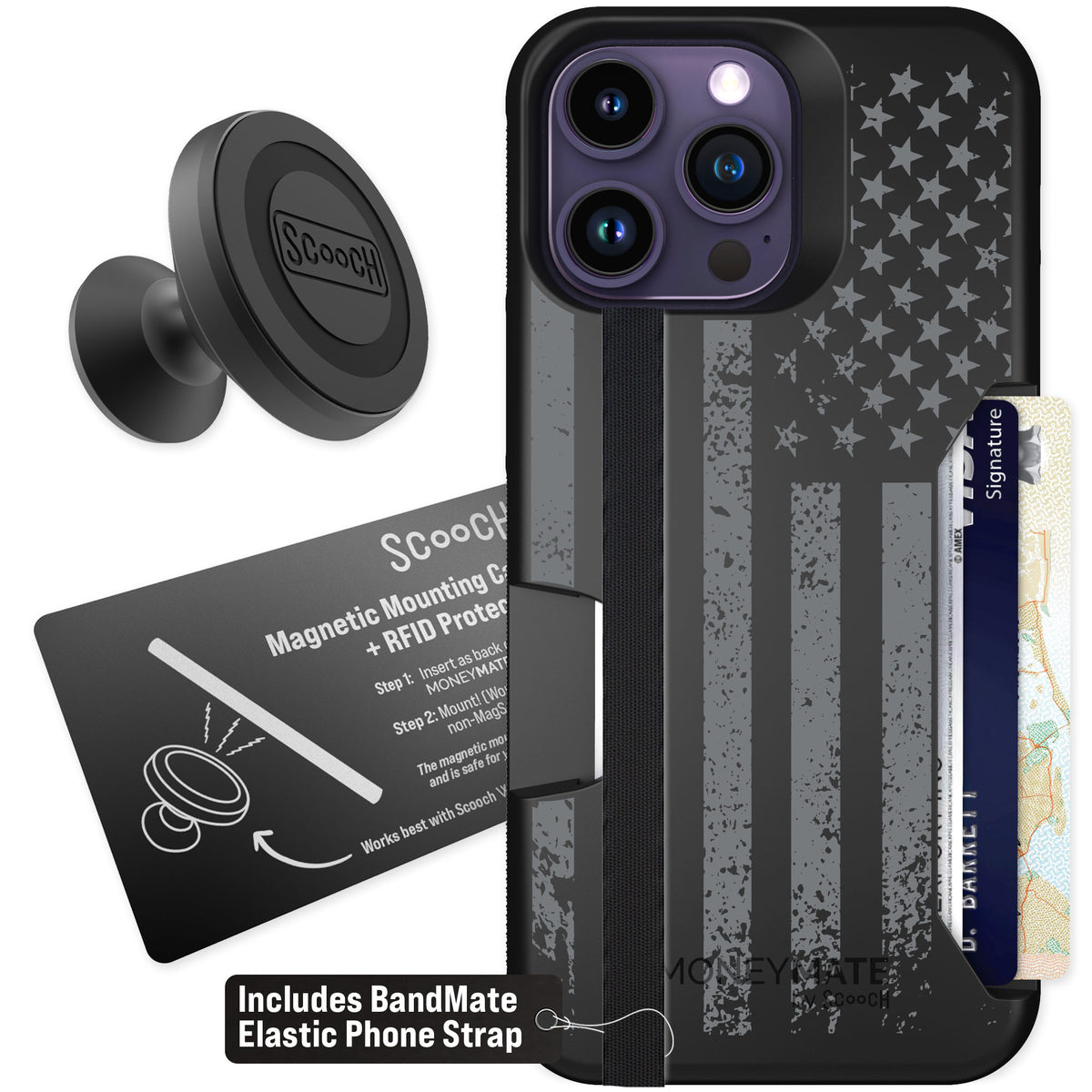 Scooch Moneymate Weathered Glory for iPhone 14 Pro Max — Starter Bundle