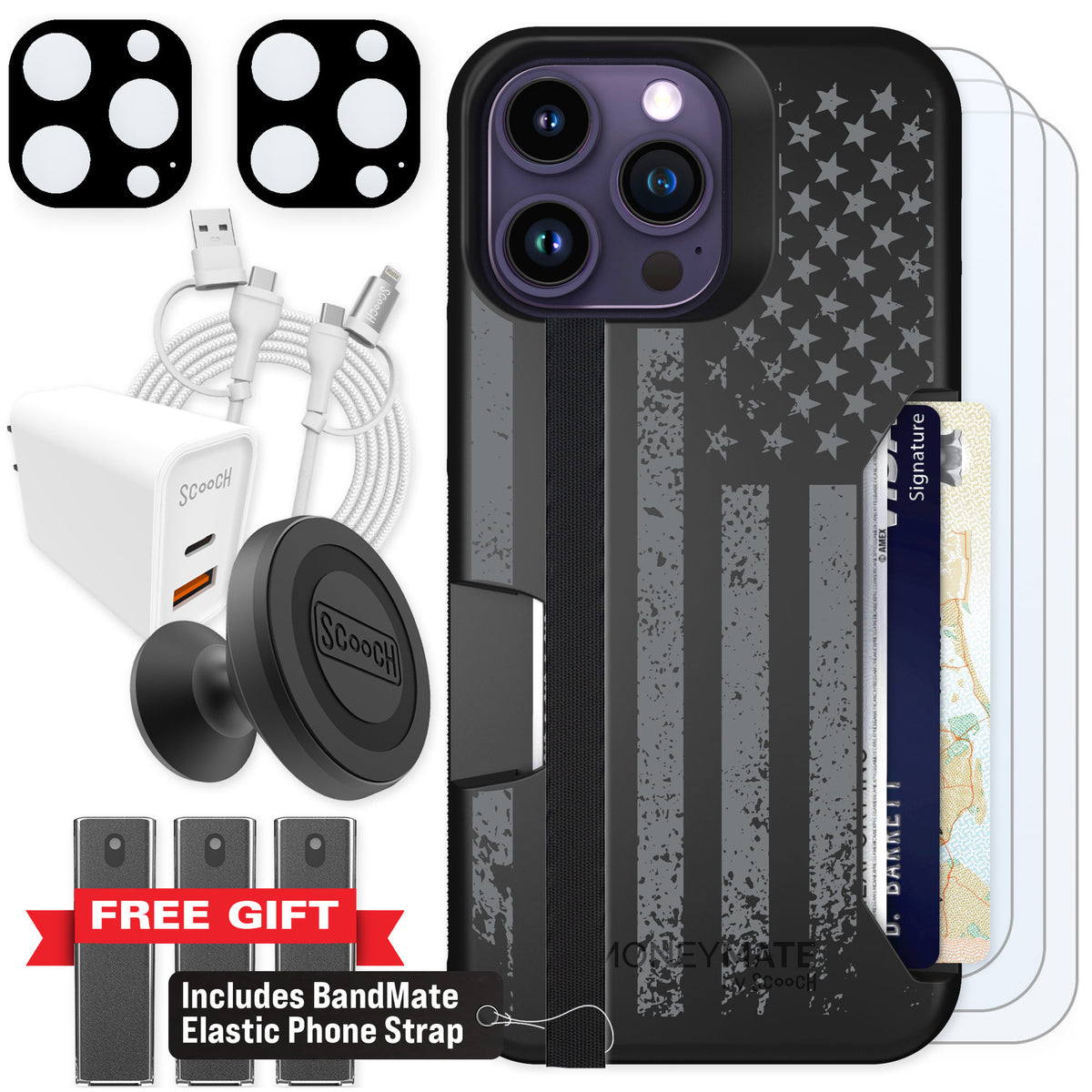 Scooch Moneymate Weathered Glory for iPhone 14 Pro Max — Ultimate Bundle