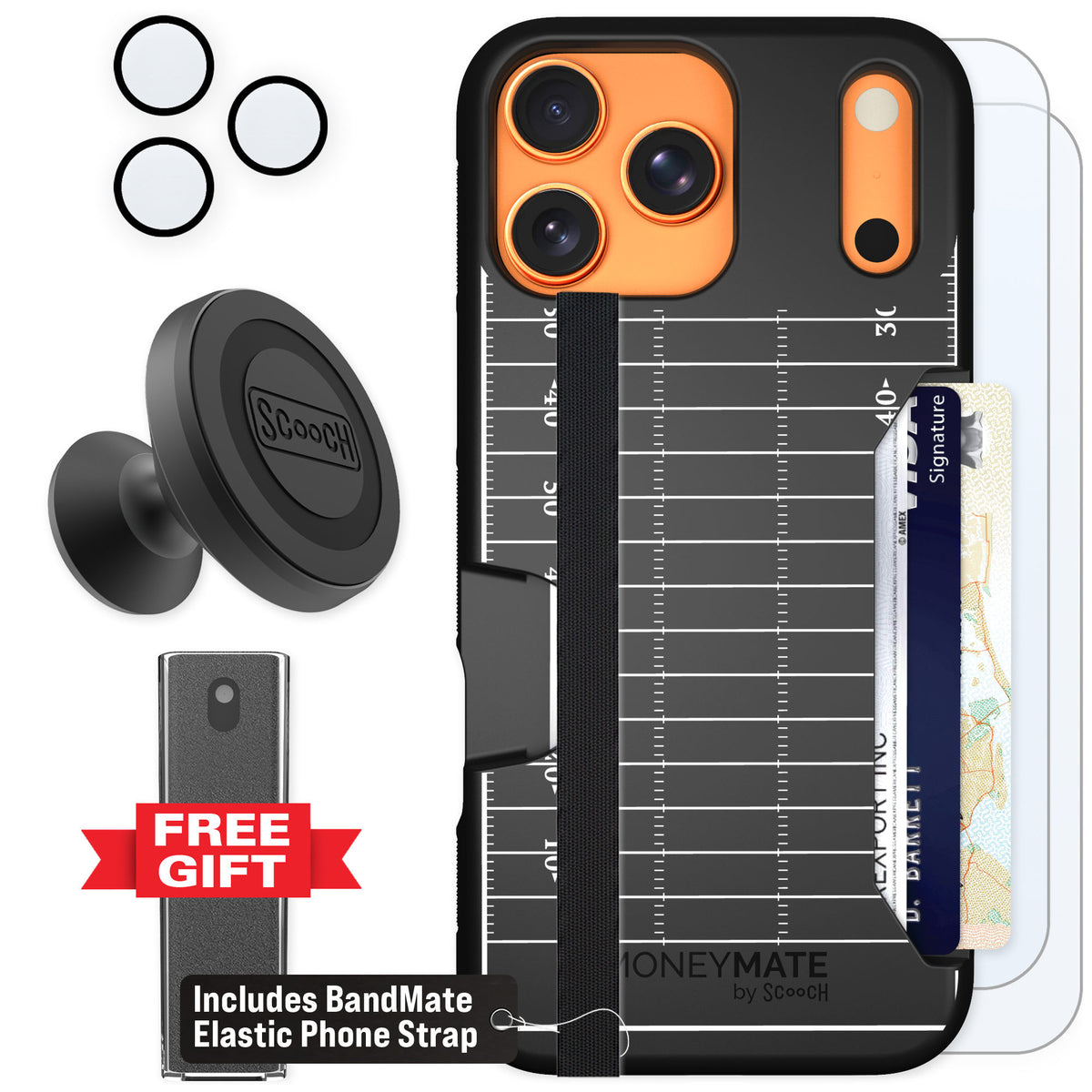 Scooch Moneymate Yard Lines for iPhone 17 Pro Max β Defender Bundle