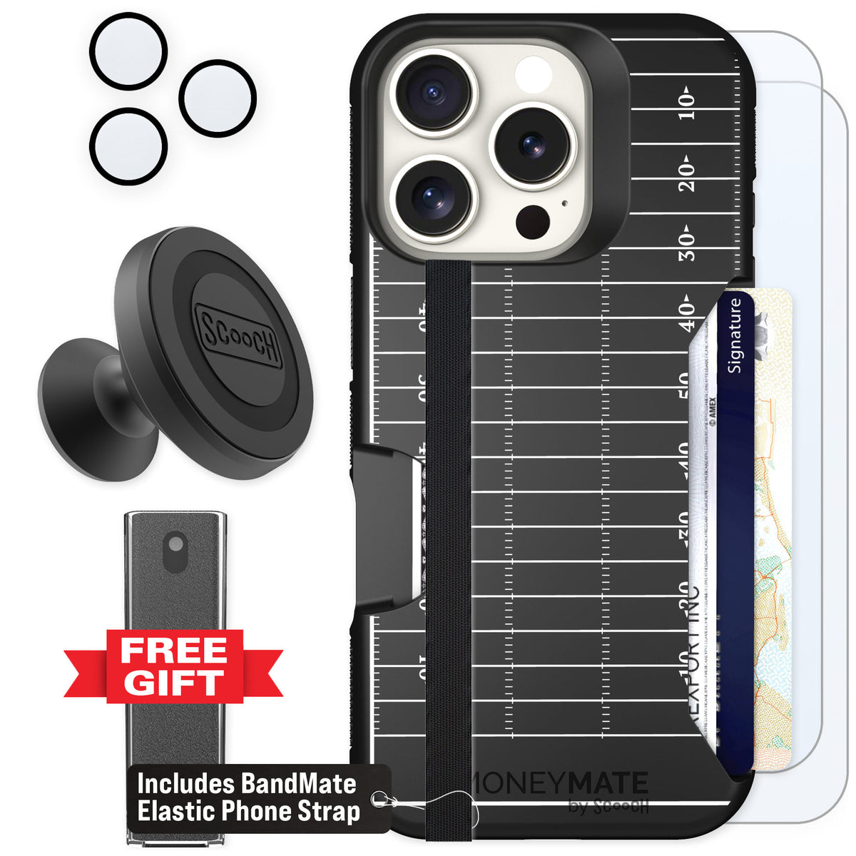 Scooch Moneymate Yard Lines for iPhone 16 Pro β Defender Bundle