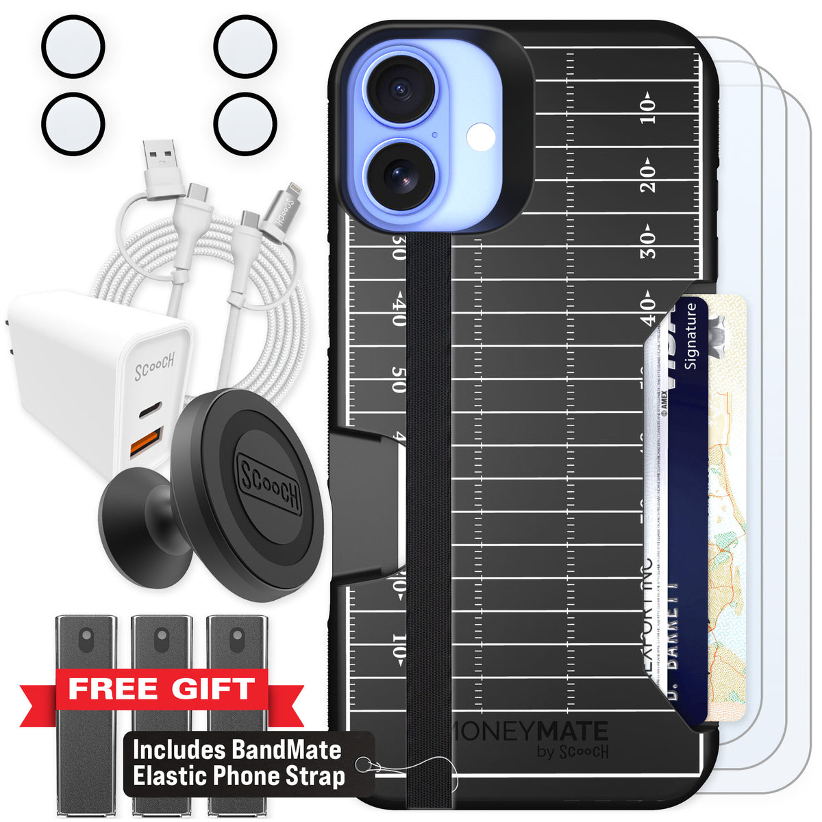 Scooch Moneymate Yard Lines for iPhone 16 Plus β Ultimate Bundle