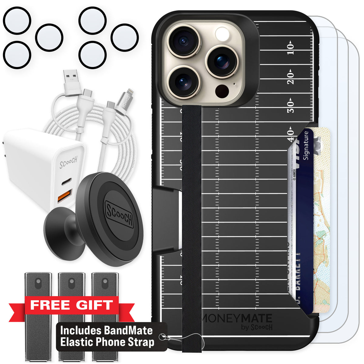 Scooch Moneymate Yard Lines for iPhone 15 Pro Max β Ultimate Bundle