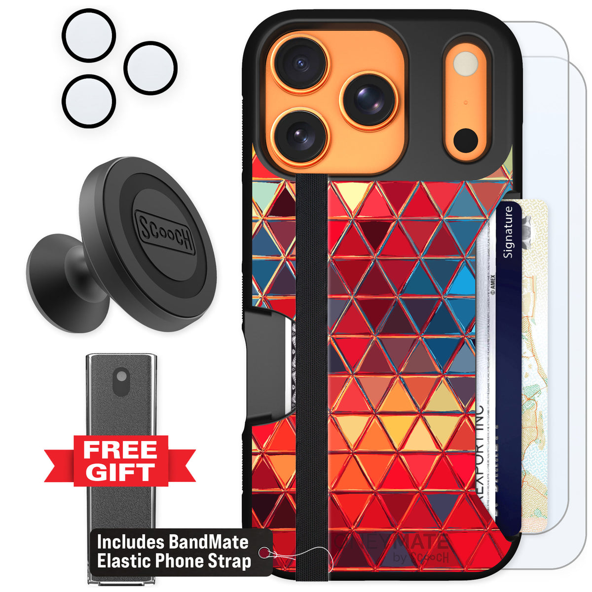 Scooch Moneymate Festive Glass for iPhone 17 Pro β Defender Bundle